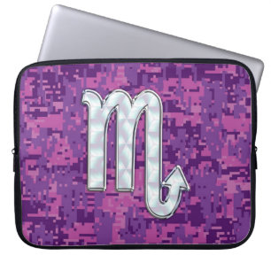 Funda Para Portátil Rótulo Escorpio Zodiaco en el camo digital de Fuch