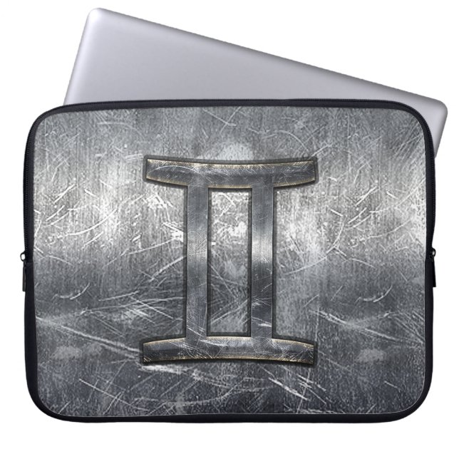 Funda Para Portátil Rótulo Gemini Zodiac en estilo angustioso (Frente)