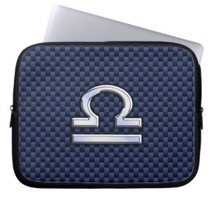 Funda Para Portátil Rótulo Libra Zodiac al estilo de fibra de carbono