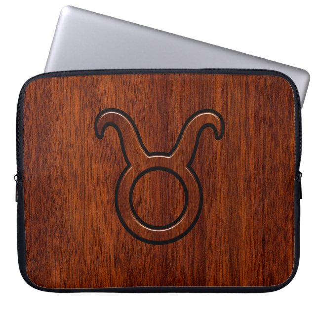 Funda Para Portátil Rótulo Taurus Zodiac en Mahogany como impresión (Frente)