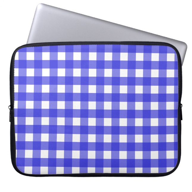Funda Para Portátil Royal blue gingham (Frente)