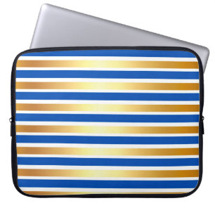 FUNDA PARA PORTÁTIL ROYAL BLUE GOLD WHITE SHINY STRIPES