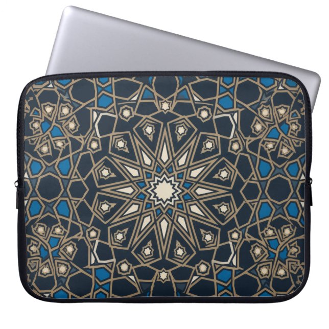 Funda Para Portátil Royal Midnight & Gold Geometric Mosaic (Frente)