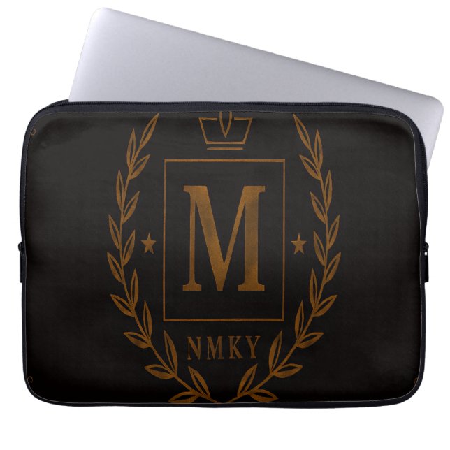 Funda Para Portátil "Royal NMKY Emblem – Monogram M Crest Design" (Frente)