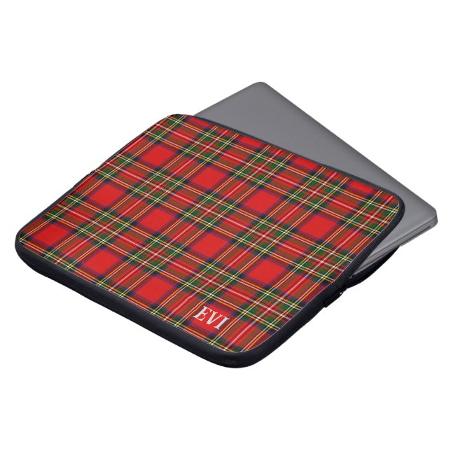 Funda Para Portátil Royal Stewart Clan Tartan Plaid Monograma Nombre (Superior anverso)