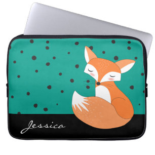 Funda Para Portátil Rubefacción de Fox con nombre personalizado