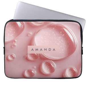 Funda Para Portátil Rubor Brillante Personalizado Rosado Gotitas de Ag