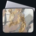 Funda Para Portátil Rubor dorado<br><div class="desc">Golden Rubor II de Jennifer Goldberger. Presenta tonos grises y rosados silenciosos que se mezclan en un fondo neutro. El Relieve metalizado dorado se acentúa sobre el diseño.</div>