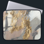 Funda Para Portátil Rubor dorado<br><div class="desc">Golden Rubor II de Jennifer Goldberger. Presenta tonos grises y rosados silenciosos que se mezclan en un fondo neutro. El Relieve metalizado dorado se acentúa sobre el diseño.</div>