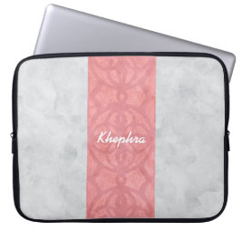 Funda Para Portátil Ruddy Pink Batik Gray Water Name