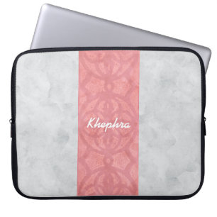Funda Para Portátil Ruddy Pink Batik Gray Water Name