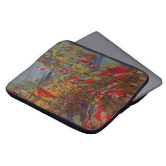 Funda Para Portátil Rue Montorgueil con banderas por Claude Monet