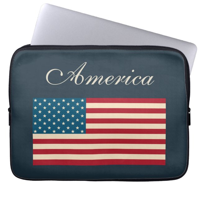 Funda Para Portátil Rustic American Flag Laptop Case (Frente)