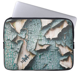 Funda Para Portátil Rústica pintura de color azul claro verde claro vi