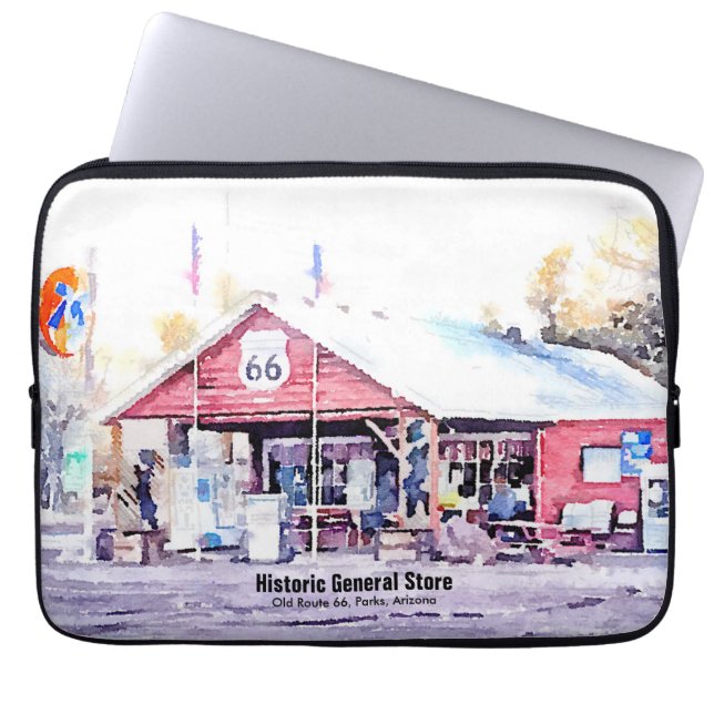 Funda Para Portátil Ruta Histórica 66 Arizona Tienda General Acuarela (Frente)