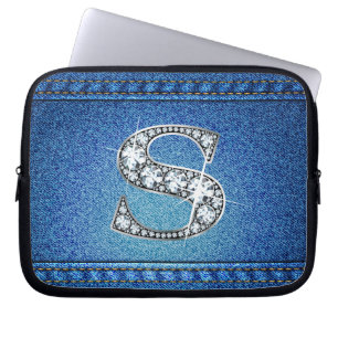 Funda Para Portátil S "Diamante" Denim Stitching Electronics Bag