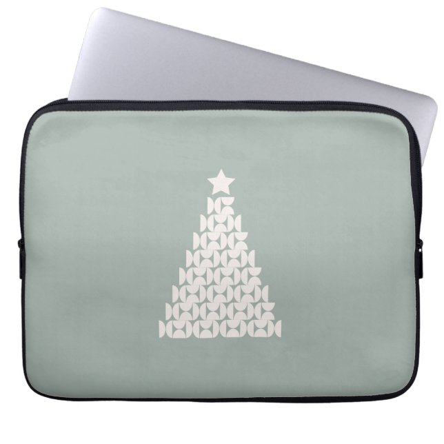 Funda Para Portátil Sage Green Christmas Tree (Frente)