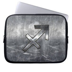 Funda Para Portátil Sagittarius Zodiac En Acero Grunge Molesto