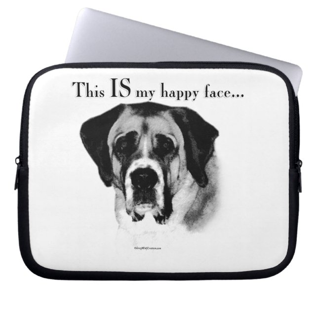 Funda Para Portátil Saint Bernard Happy Face (Frente)