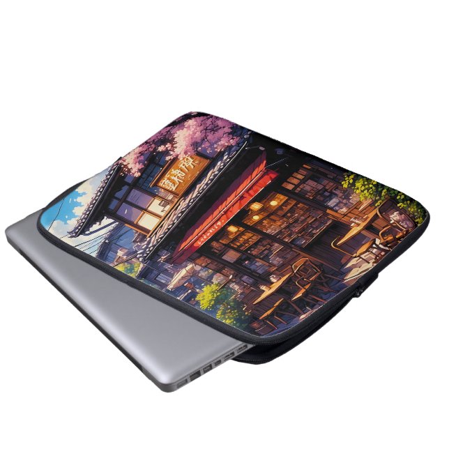 Funda Para Portátil Sakura Kissa - Café Flor de Cerezo (Inferior anverso)
