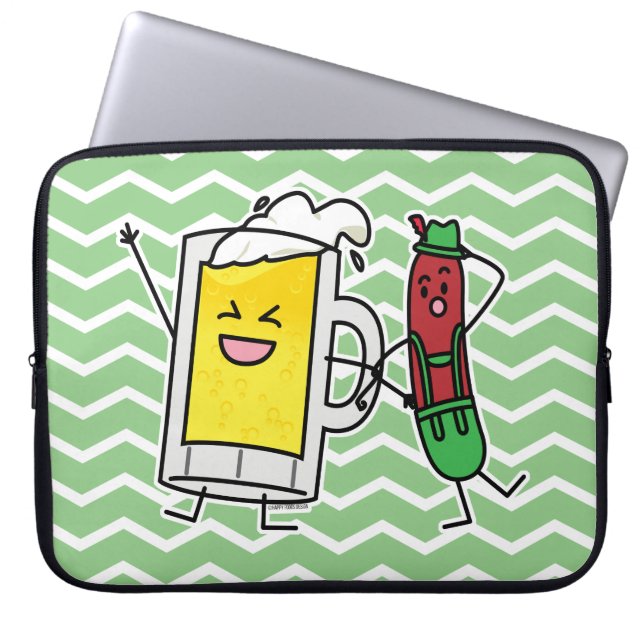 Funda Para Portátil Salchicha de cerveza Octoberfest Oktoberfest leder (Frente)