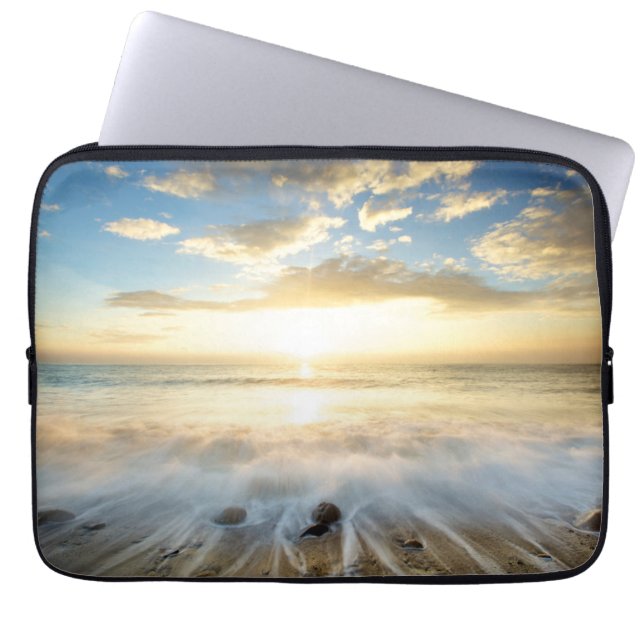 Funda Para Portátil Salida del sol de oro (Frente)