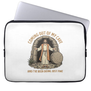 Funda Para Portátil Saliendo de mi cueva divertido cristiano camiseta 