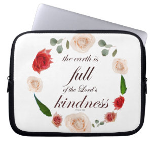 Funda Para Portátil Salmo 33 Escritura con arte floral