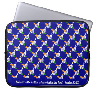 Funda Para Portátil Salmo de la nación bendecida por la INDIA 33:12 La
