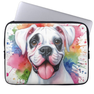 Funda Para Portátil Salpicaduras de Acuarela de Perro Boxer