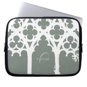 Funda Para Portátil Salto de caligrafía de ventana gótica minimalista