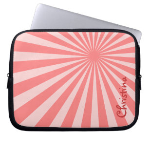 Funda Para Portátil Salto de sol rosado "Añadir tu nombre"