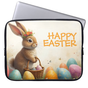 Funda Para Portátil Saludos de primavera del conejo de Pascua