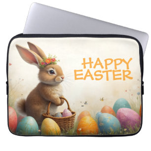 Funda Para Portátil Saludos de primavera del conejo de Pascua