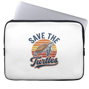 Funda Para Portátil Salvar Las Tortugas Diseño De Camiseta De Tortuga