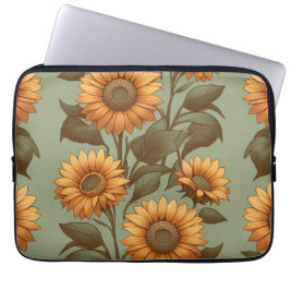 Funda Para Portátil Salvia y Girasoles II