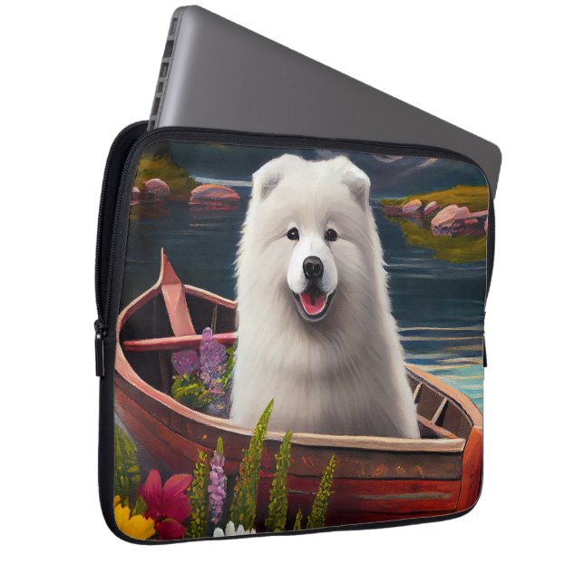 Funda Para Portátil Samoyed on a Paddle: Una aventura panorámica (Anverso derecho)