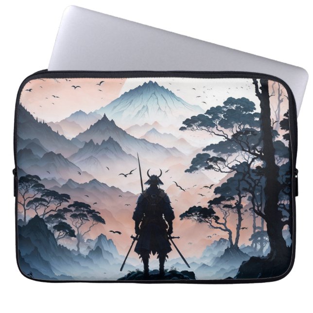 Funda Para Portátil Samurai al atardecer (Frente)