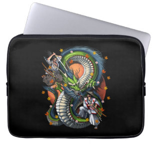 Funda Para Portátil Samurai japonés vs Dragon