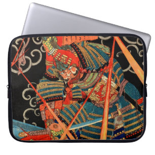 FUNDA PARA PORTÁTIL SAMURÁI LUCHANDO CONTRA MONSTRUO