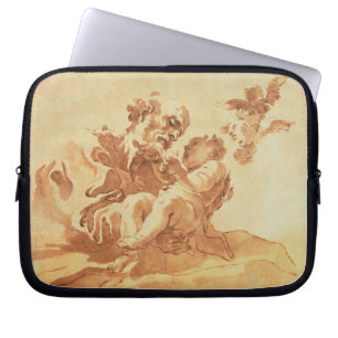 Funda Para Portátil San José que adora al niño de Cristo (pluma,