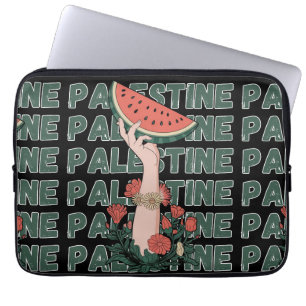 Funda Para Portátil sandía, flores y texto palestino Repetir