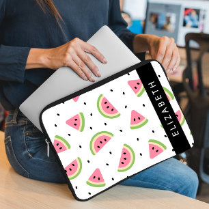 Funda Para Portátil sandías rosas, semillas de sandía, tu nombre