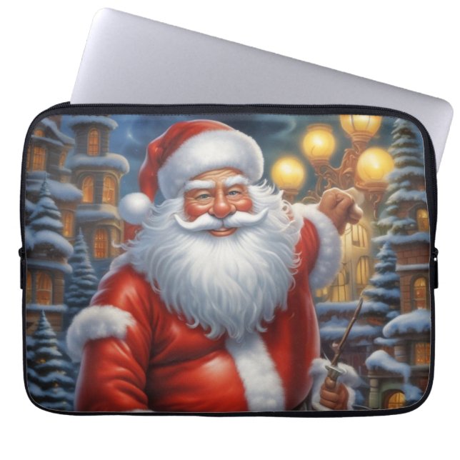 Funda Para Portátil Santa Cláusula Feliz Navidad Feliz Año Nuevo (Frente)