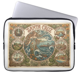 Funda Para Portátil Santa Cruz California Art‑Nouveau Coast