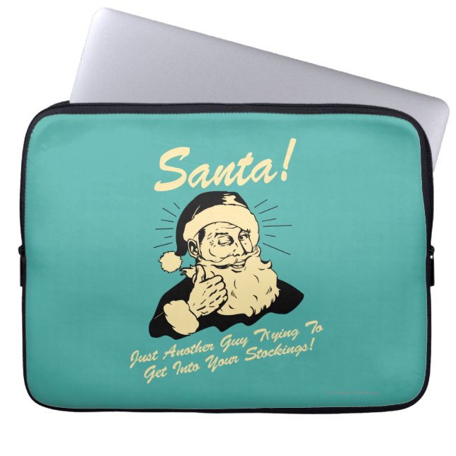 Funda Para Portátil ¡Santa! Hombre tratando de entrar en sus acciones (Frente)