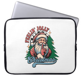 Funda Para Portátil Santa navideño sintiéndose alegre