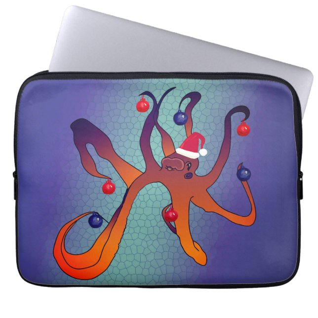 Funda Para Portátil Santa Octopus (Frente)