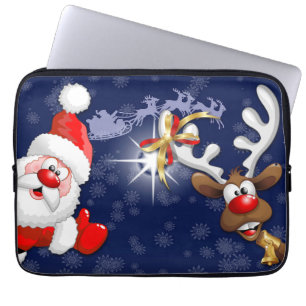 Funda Para Portátil Santa y los renos Feliz Personalizado