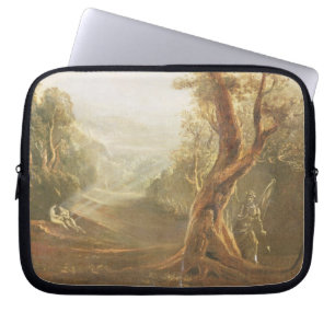 Funda Para Portátil Satan que comtempla Adán y a Eva en paraíso, de